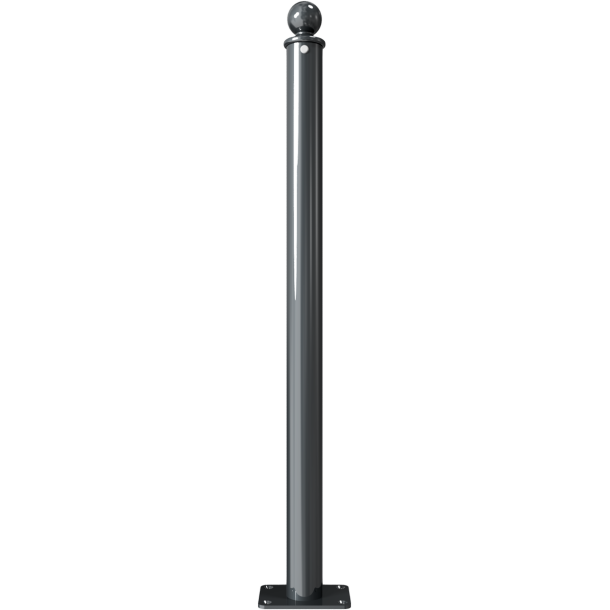 Ornamental bollard | Series 465B | � 60 mm | stationary, to be fixed by plugswith base plate 100 x 150 mm | without lock | with 1 eyelet